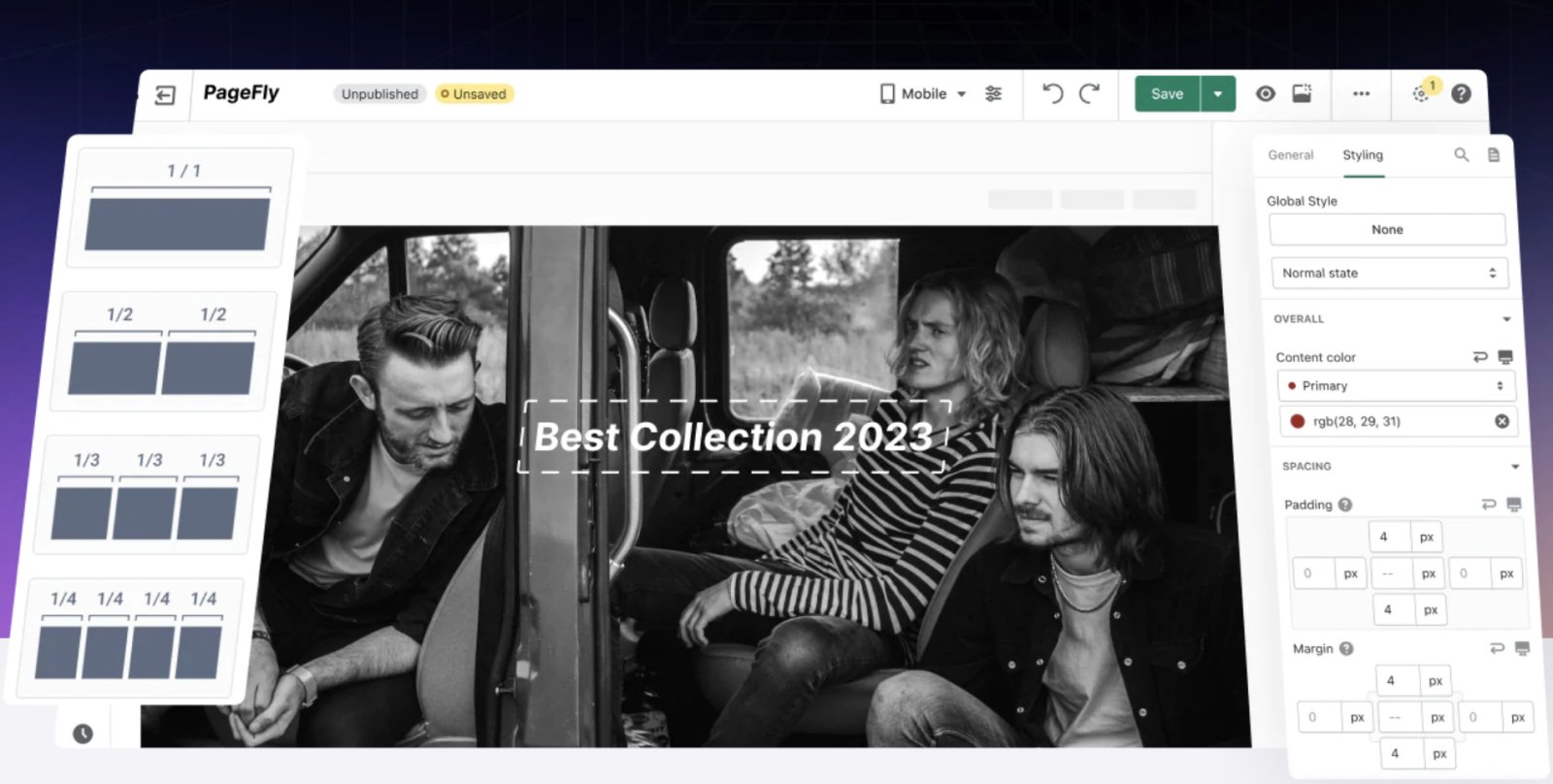 Pagefly visual editor