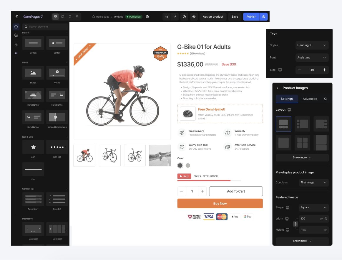 Gempages page builder visual editor