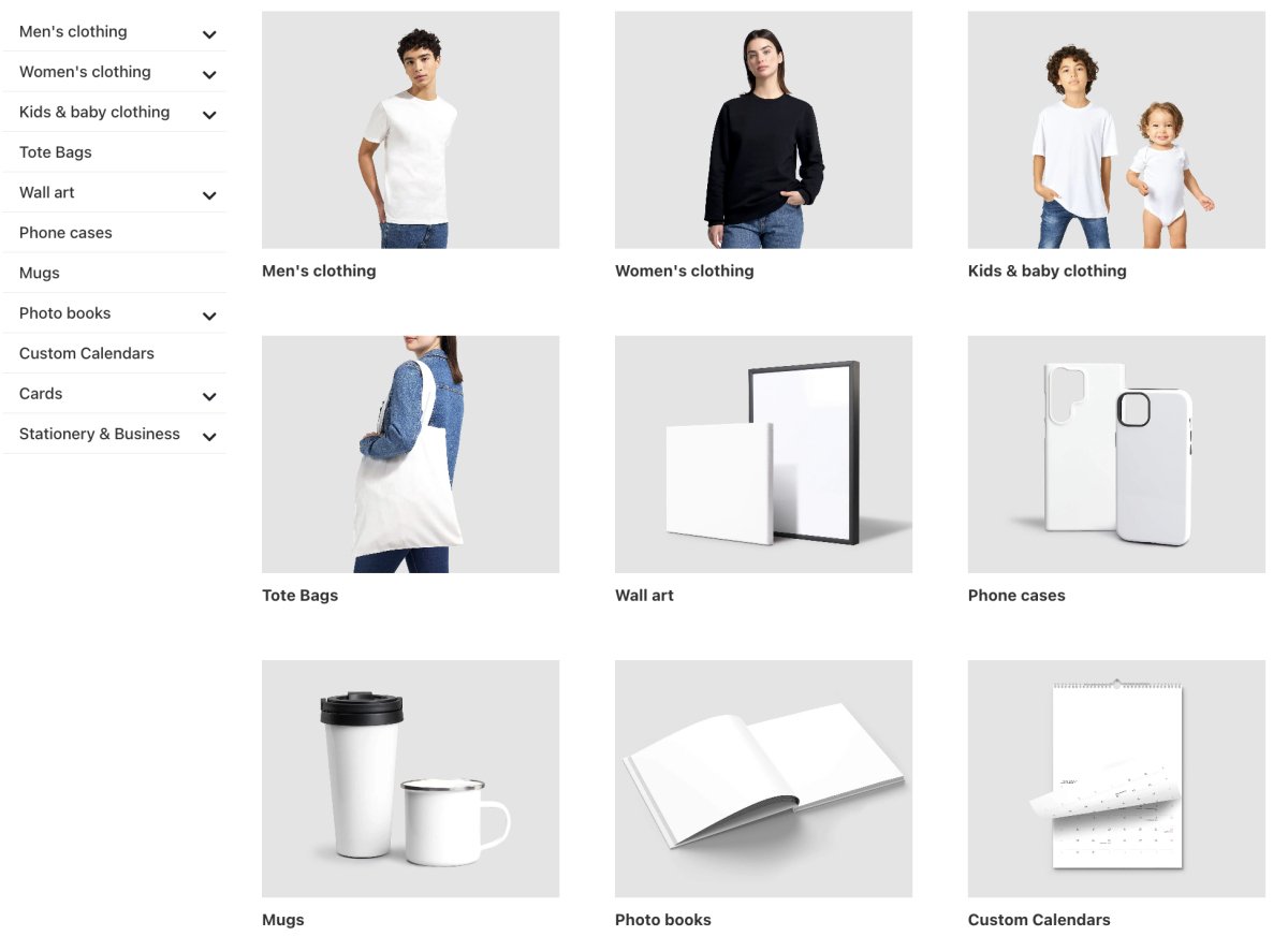 print on demand products on gelato