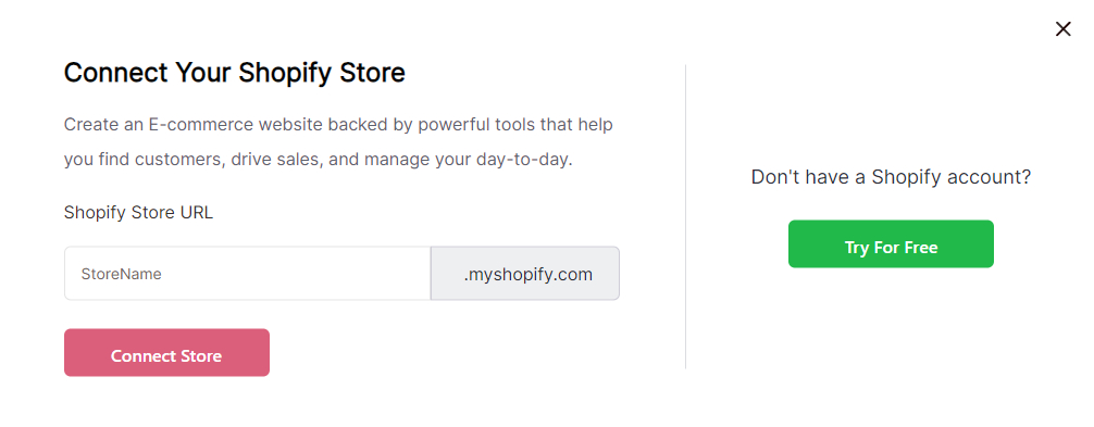 jubilee shopify app log in window