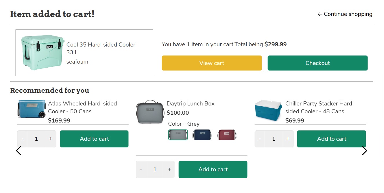Booster theme upsell feature