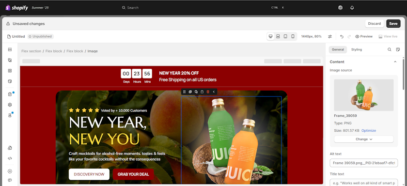 PageFly Shopify app example