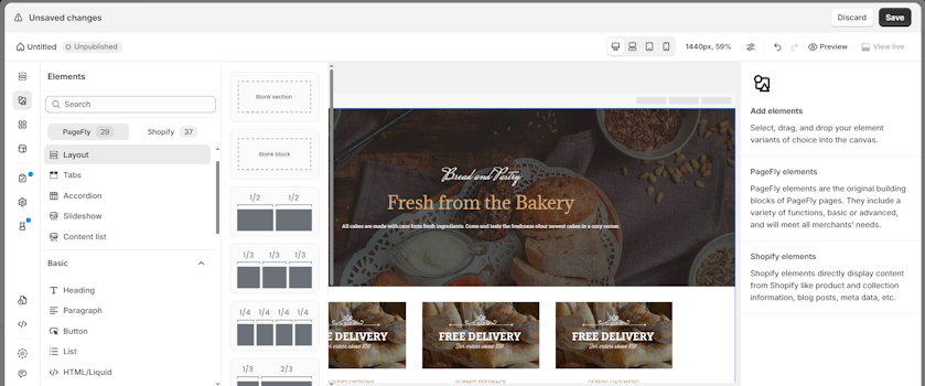 PageFly drag-and-drop builder