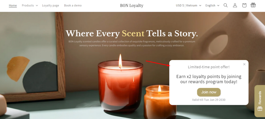 BON Loyalty limited-point offer example