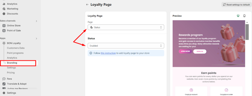 BON Loyalty loyalty page
