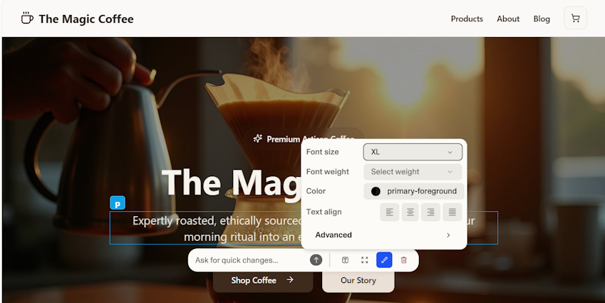 Lovable visual editor