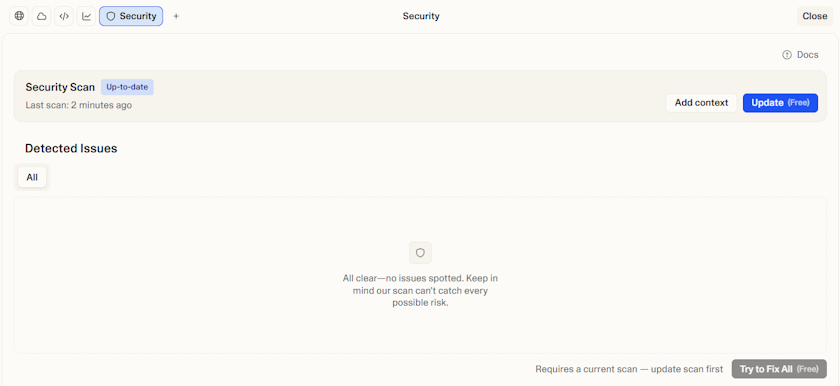 Lovable security issue scanning